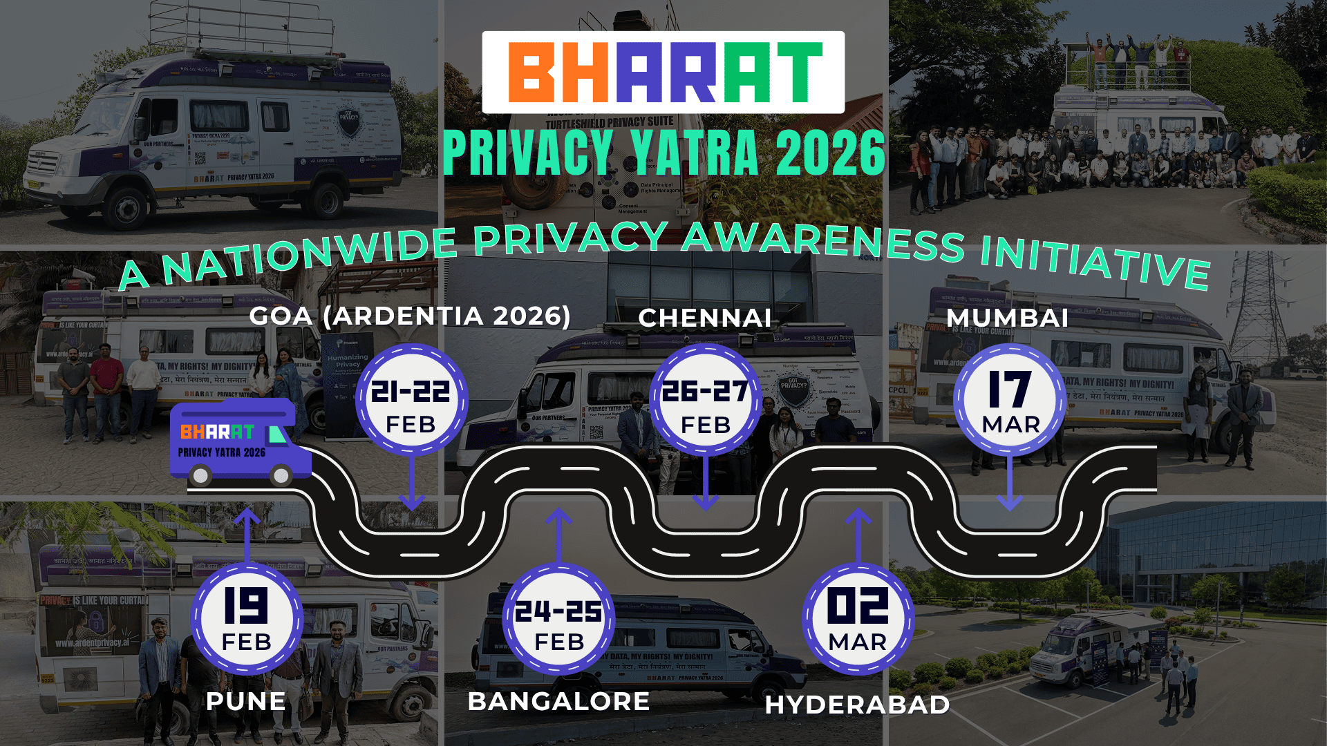 Bharat Privacy Yatra 2026 highlights: route across Pune, Goa, Bengaluru, Chennai, Hyderabad and Mumbai